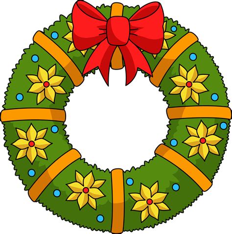 cartoon christmas wreath